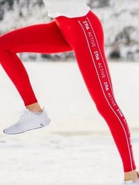 Zyia High Waisted Women's Red Leggings - Size 12 / Large